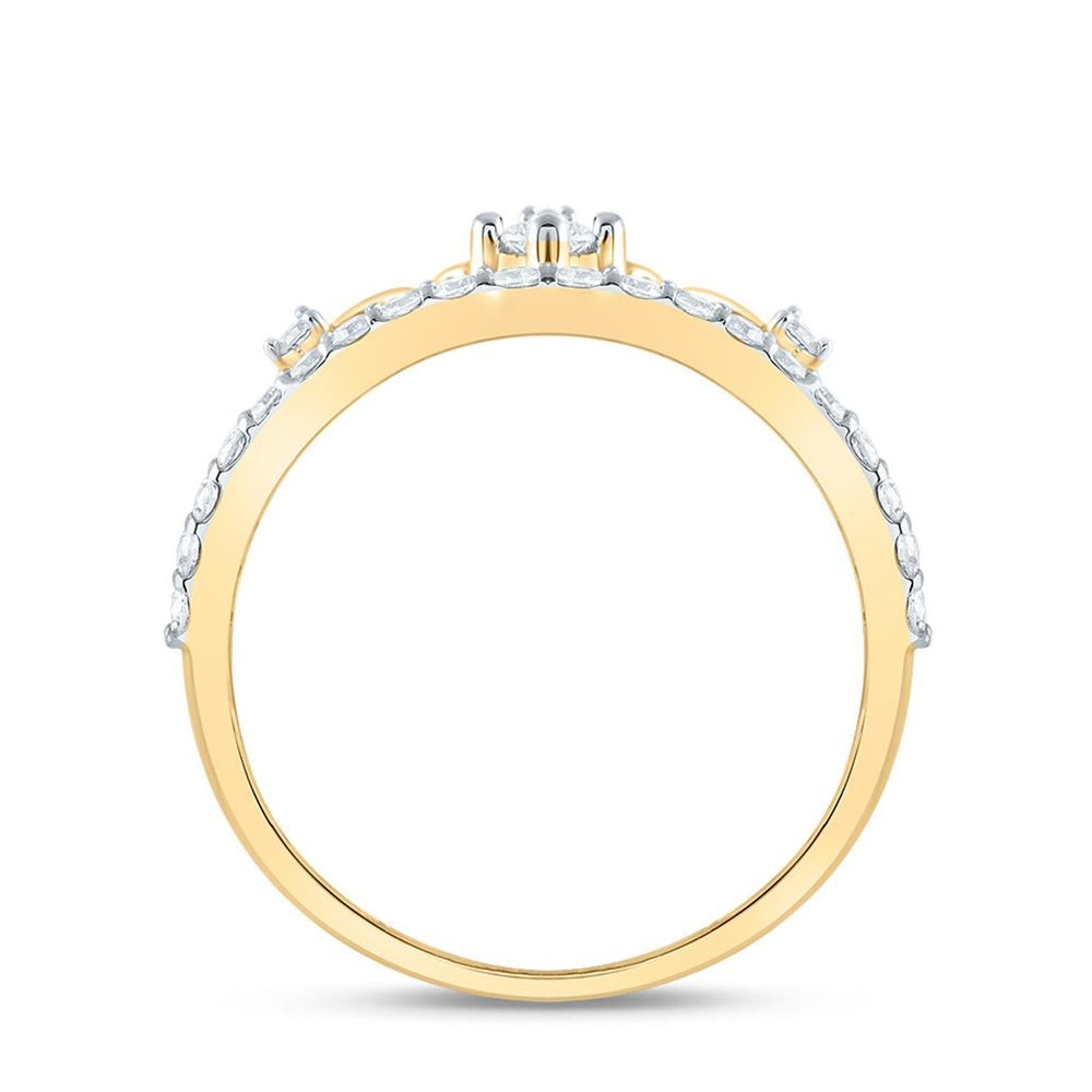 Yellow Gold Round Diamond Ring - 3/8 Carat Total Diamond Weight