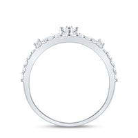 Yellow Gold Round Diamond Ring - 3/8 Carat Total Diamond Weight