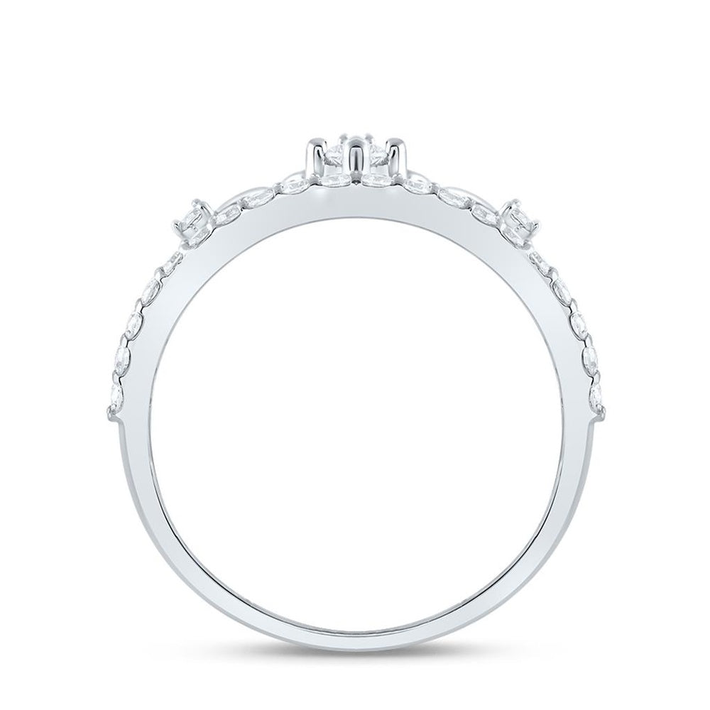 Yellow Gold Round Diamond Ring - 3/8 Carat Total Diamond Weight