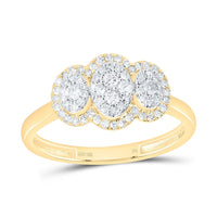 Yellow Gold Round Diamond Ring - 3/8 Carat Total Diamond Weight