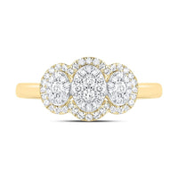 Yellow Gold Round Diamond Ring - 3/8 Carat Total Diamond Weight