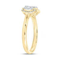 Yellow Gold Round Diamond Ring - 3/8 Carat Total Diamond Weight