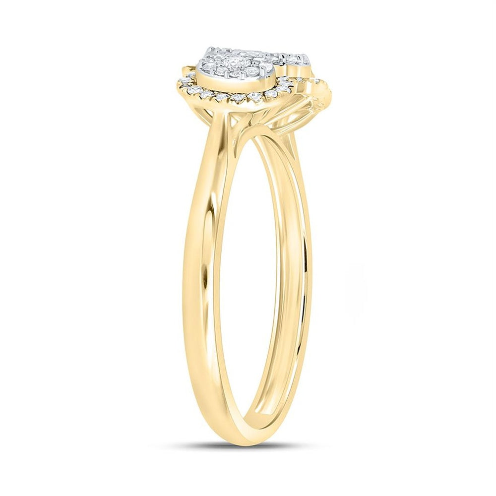 Yellow Gold Round Diamond Ring - 3/8 Carat Total Diamond Weight