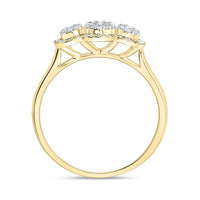 Yellow Gold Round Diamond Ring - 3/8 Carat Total Diamond Weight