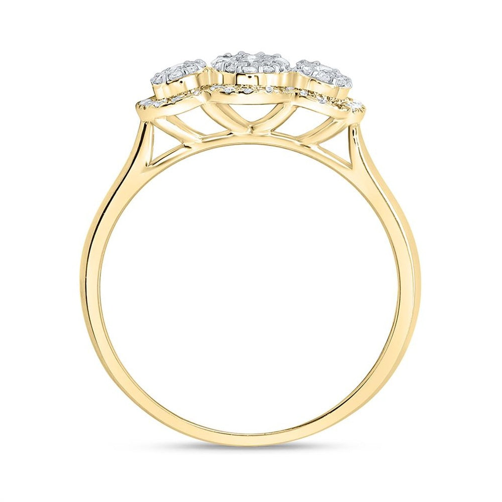 Yellow Gold Round Diamond Ring - 3/8 Carat Total Diamond Weight