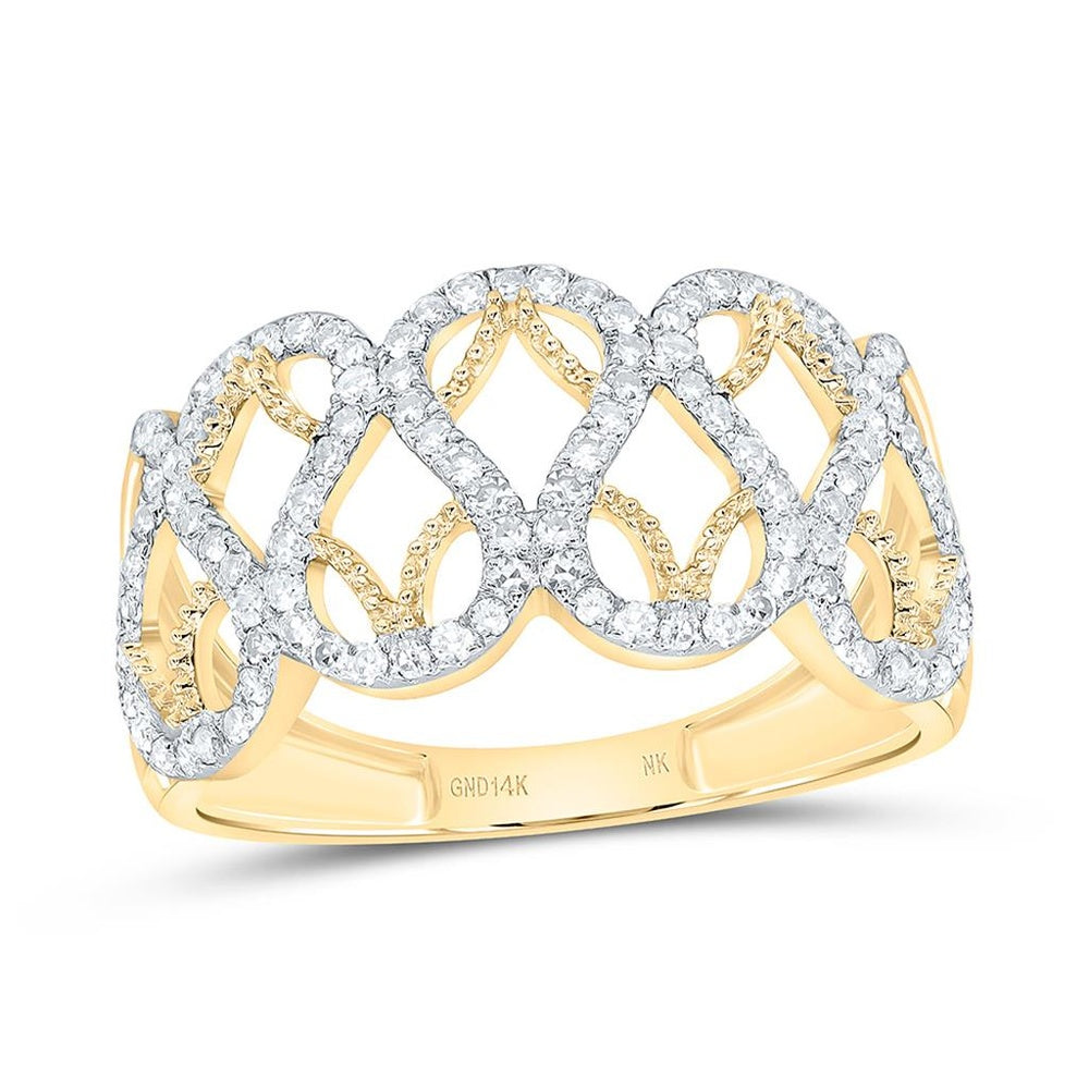 Yellow Gold Round Diamond Ring - 3/8 Carat Total Diamond Weight