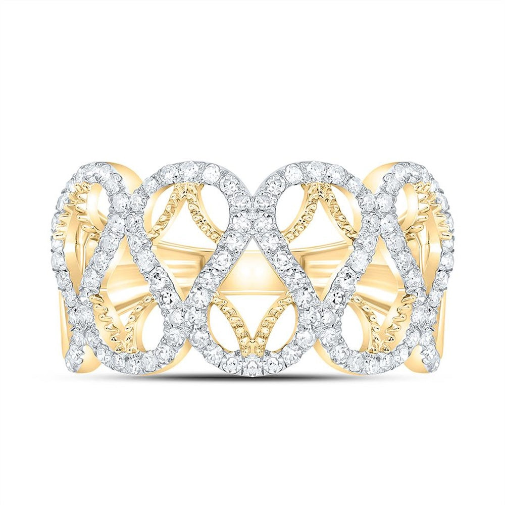 Yellow Gold Round Diamond Ring - 3/8 Carat Total Diamond Weight