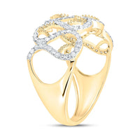 Yellow Gold Round Diamond Ring - 3/8 Carat Total Diamond Weight