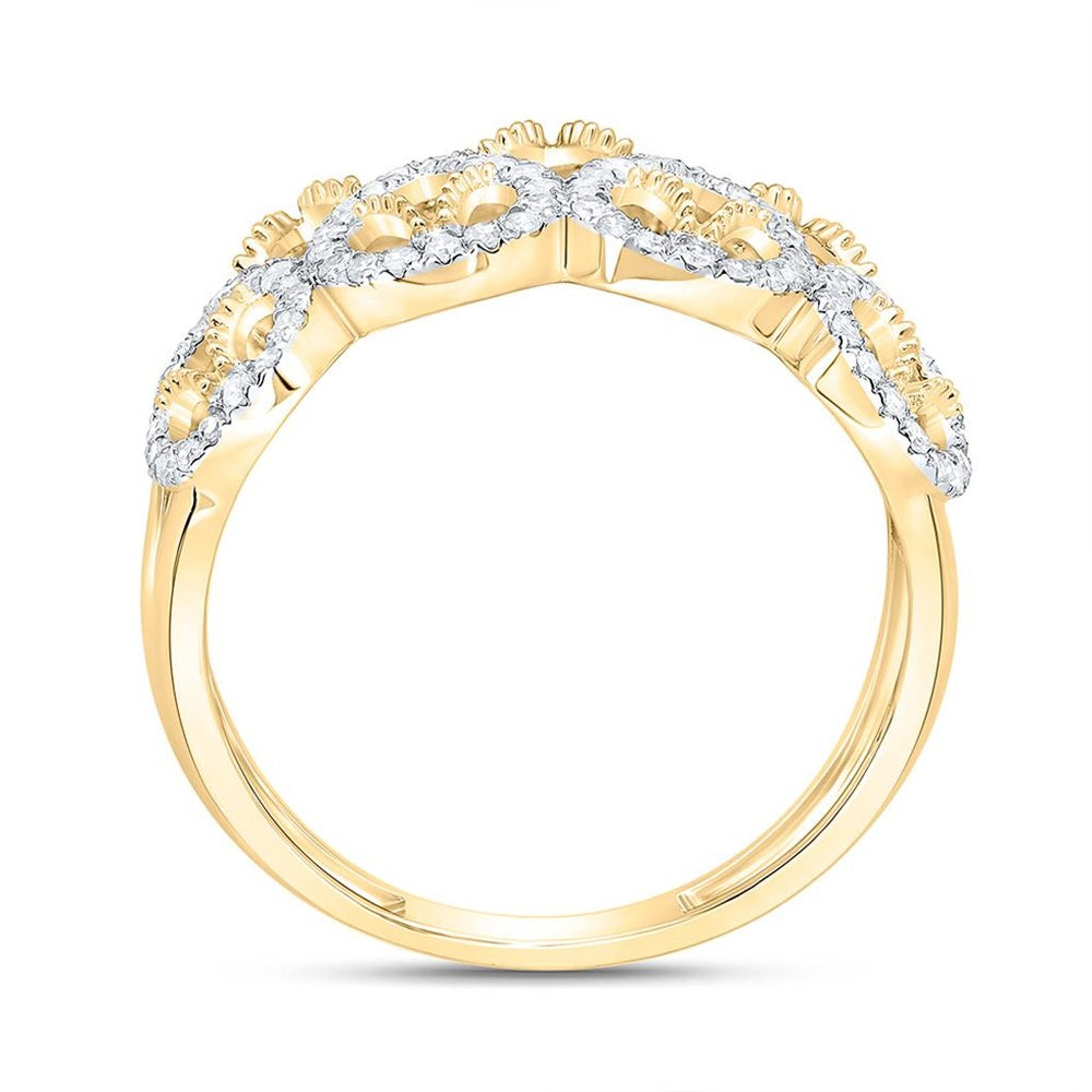 Yellow Gold Round Diamond Ring - 3/8 Carat Total Diamond Weight