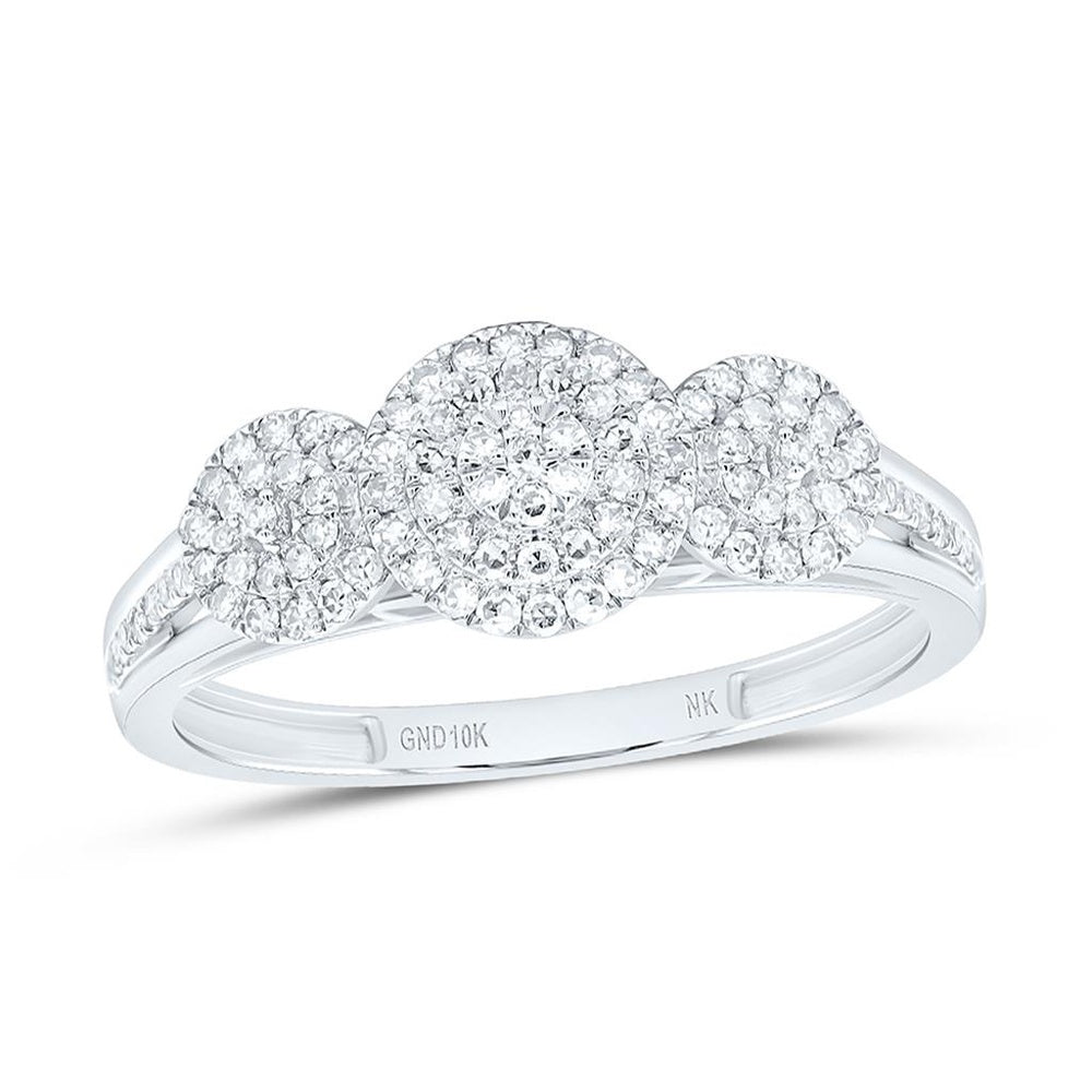 Yellow Gold Round Diamond Ring - 3/8 Carat Total Diamond Weight