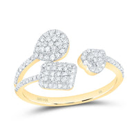Yellow Gold Round Diamond Ring - 3/8 Carat Total Diamond Weight