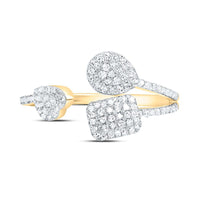 Yellow Gold Round Diamond Ring - 3/8 Carat Total Diamond Weight