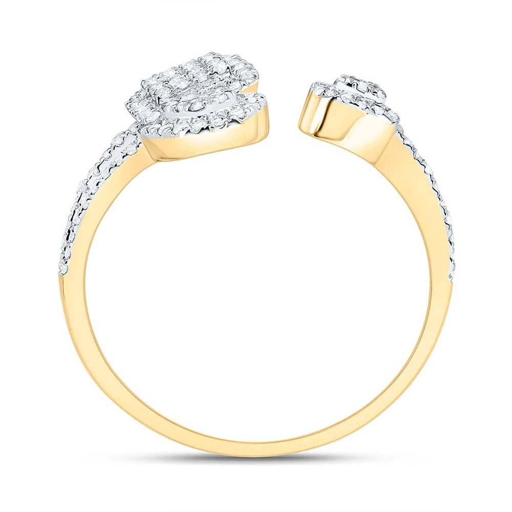 Yellow Gold Round Diamond Ring - 3/8 Carat Total Diamond Weight