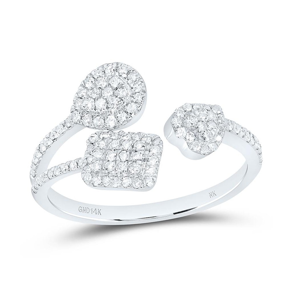 Yellow Gold Round Diamond Ring - 3/8 Carat Total Diamond Weight