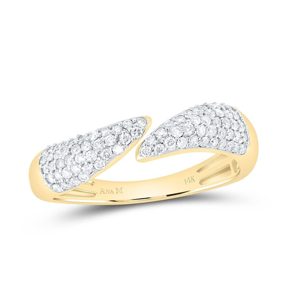 Yellow Gold Round Diamond Ring - 3/8 Carat Total Diamond Weight
