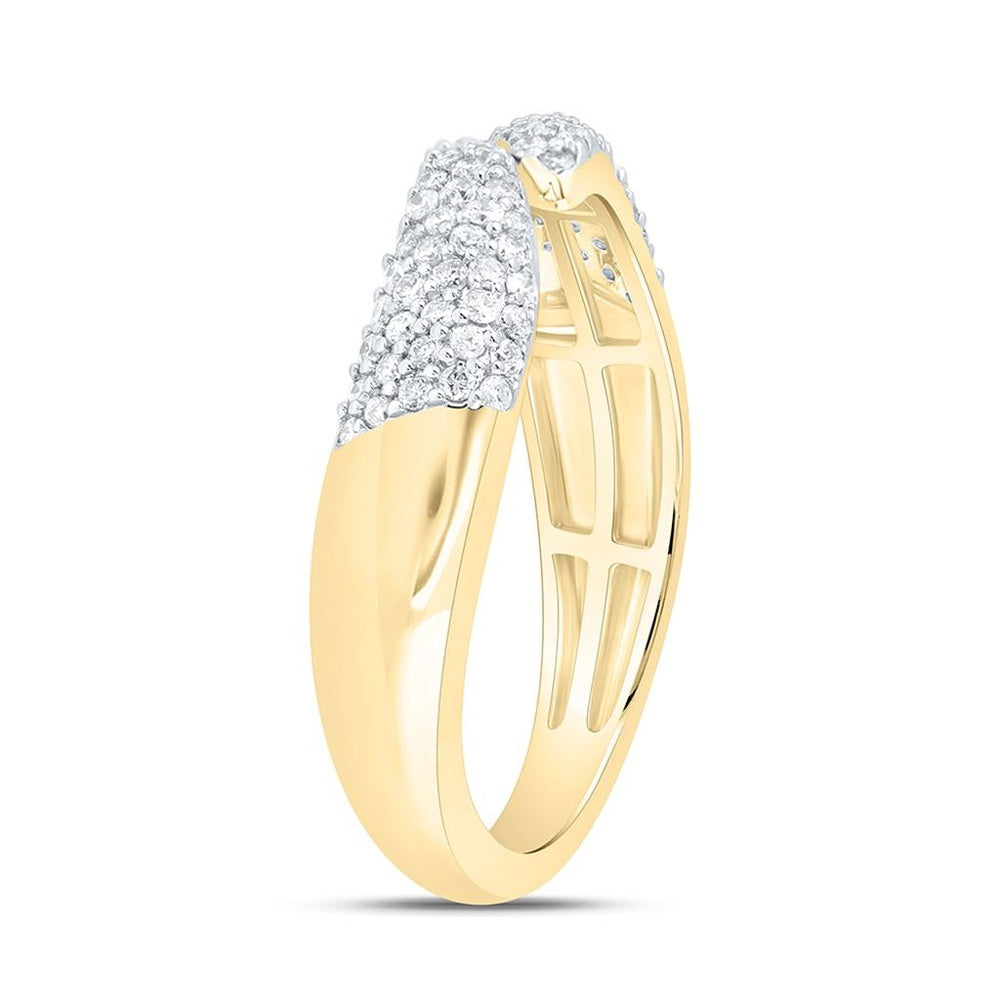 Yellow Gold Round Diamond Ring - 3/8 Carat Total Diamond Weight