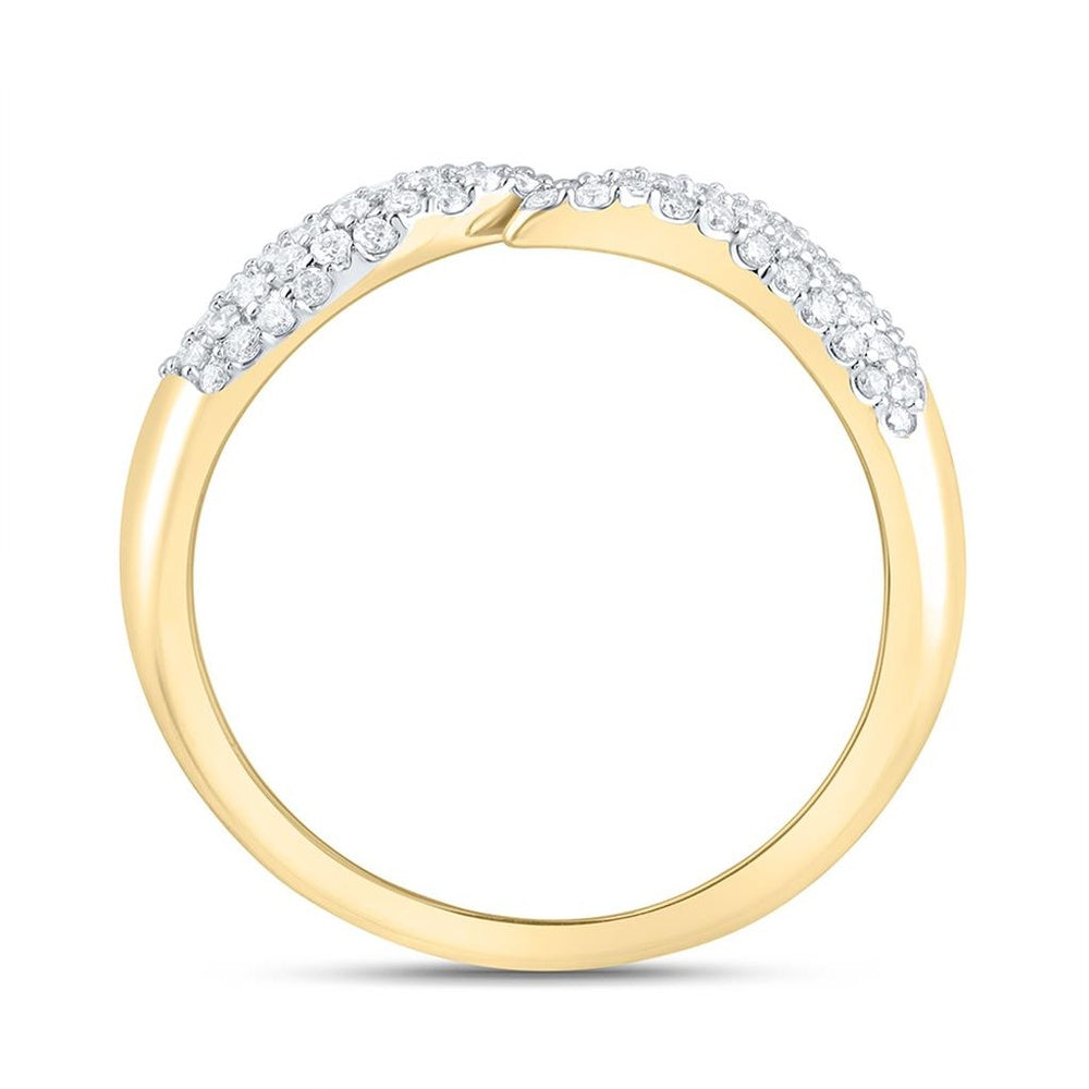Yellow Gold Round Diamond Ring - 3/8 Carat Total Diamond Weight