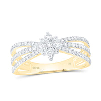 Yellow Gold Round Diamond Ring - 3/8 Carat Total Diamond Weight