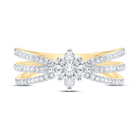 Yellow Gold Round Diamond Ring - 3/8 Carat Total Diamond Weight