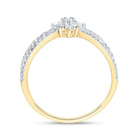 Yellow Gold Round Diamond Ring - 3/8 Carat Total Diamond Weight