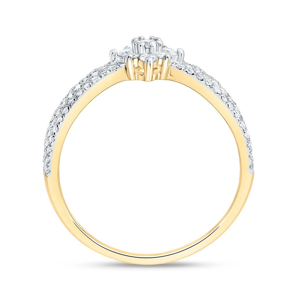 Yellow Gold Round Diamond Ring - 3/8 Carat Total Diamond Weight