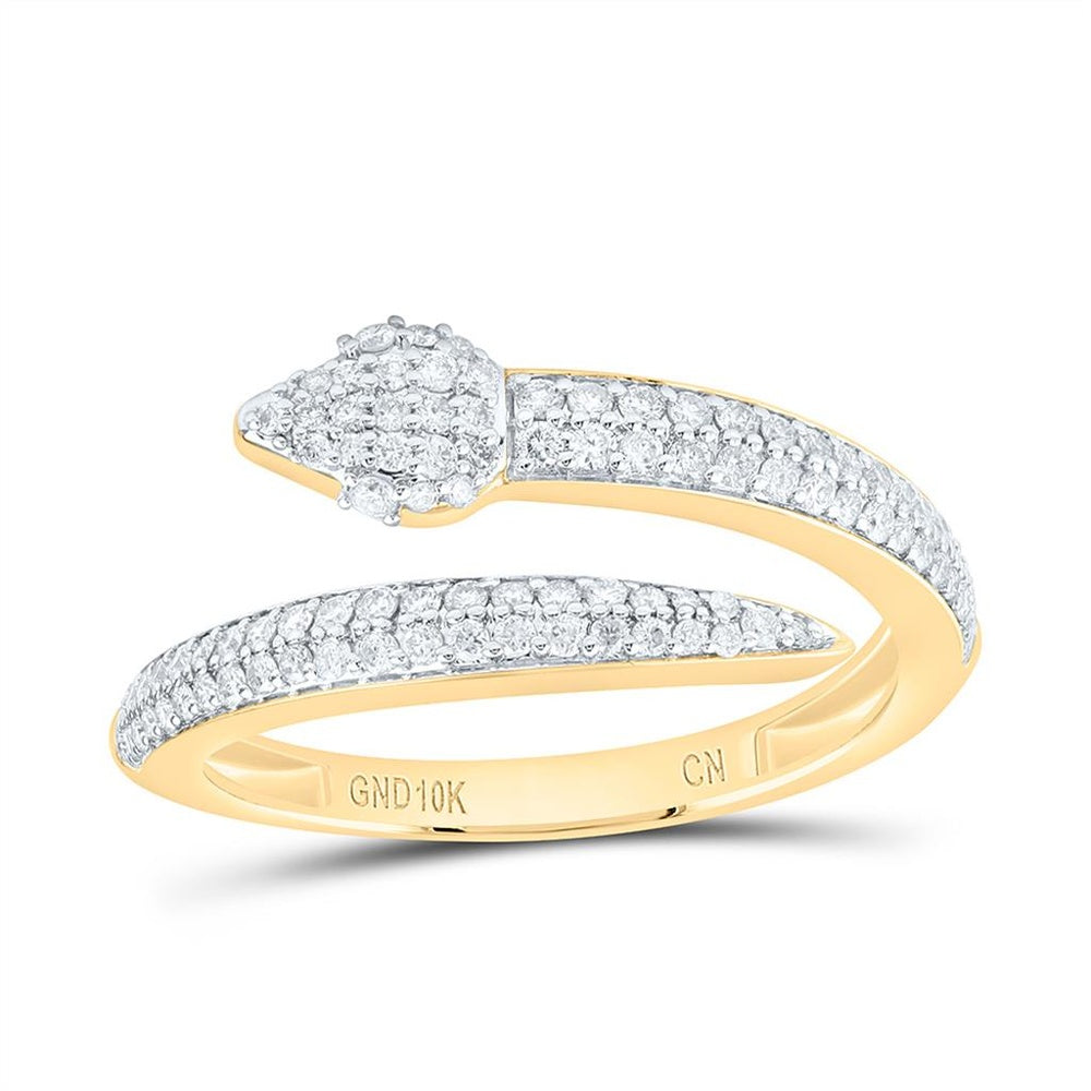 Yellow Gold Round Diamond Ring - 3/8 Carat Total Diamond Weight