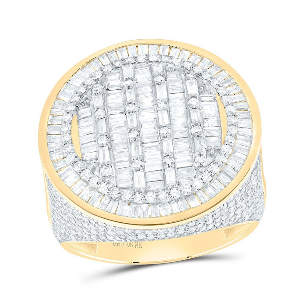 Yellow Gold Round Diamond Ring - 3 Carat Total Diamond Weight