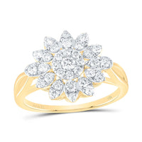 Yellow Gold Round Diamond Ring - 5/8 Carat Total Diamond Weight