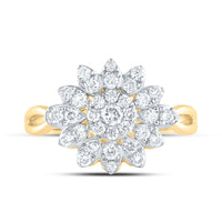Yellow Gold Round Diamond Ring - 5/8 Carat Total Diamond Weight
