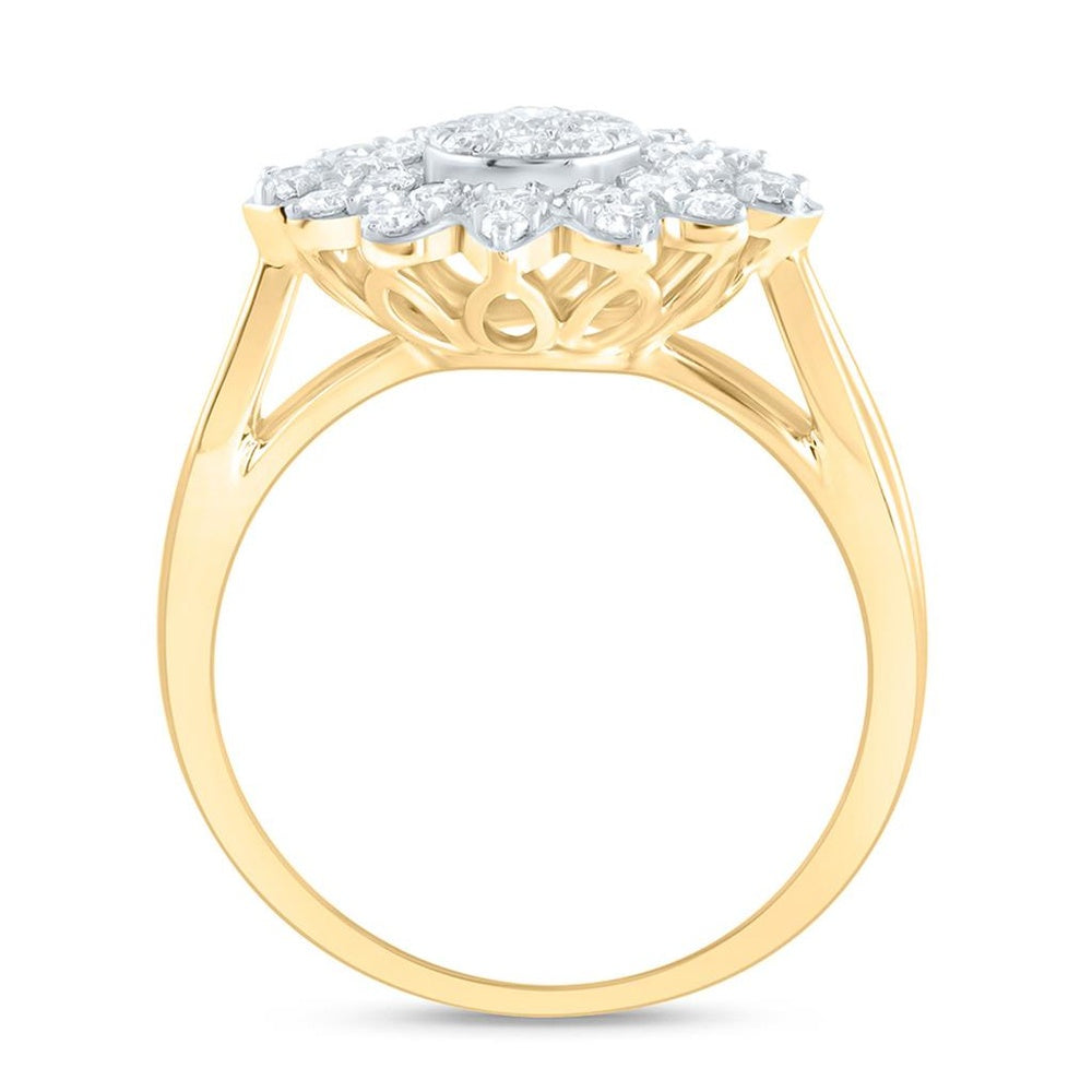 Yellow Gold Round Diamond Ring - 5/8 Carat Total Diamond Weight