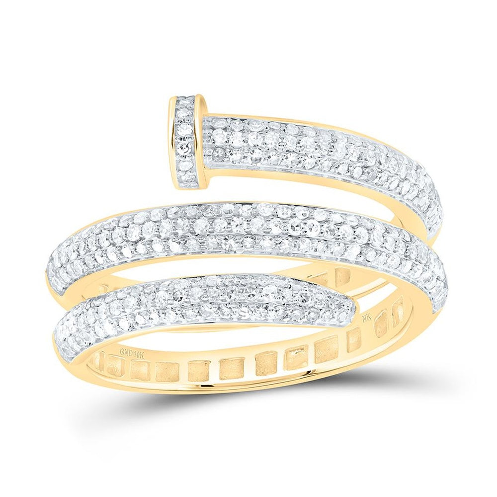 Yellow Gold Round Diamond Ring - 5/8 Carat Total Diamond Weight