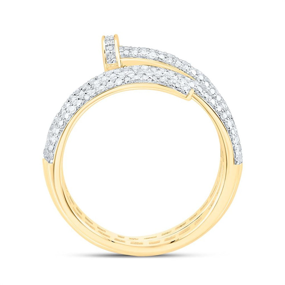 Yellow Gold Round Diamond Ring - 5/8 Carat Total Diamond Weight