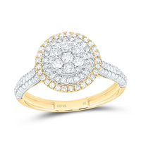 Yellow Gold Round Diamond Ring - 5/8 Carat Total Diamond Weight