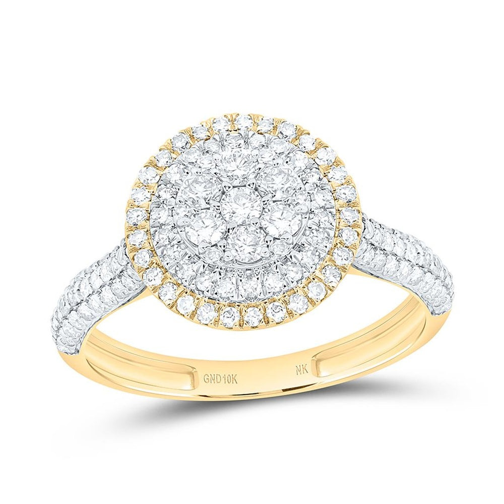 Yellow Gold Round Diamond Ring - 5/8 Carat Total Diamond Weight