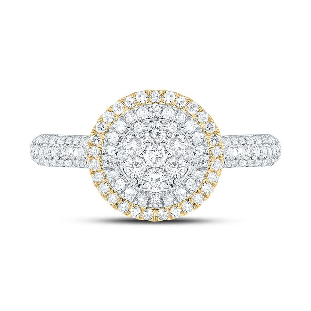 Yellow Gold Round Diamond Ring - 5/8 Carat Total Diamond Weight