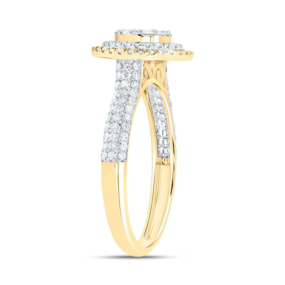 Yellow Gold Round Diamond Ring - 5/8 Carat Total Diamond Weight