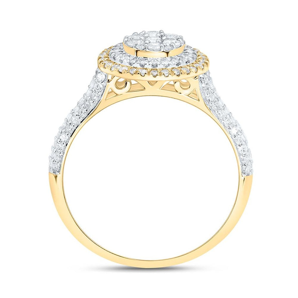 Yellow Gold Round Diamond Ring - 5/8 Carat Total Diamond Weight