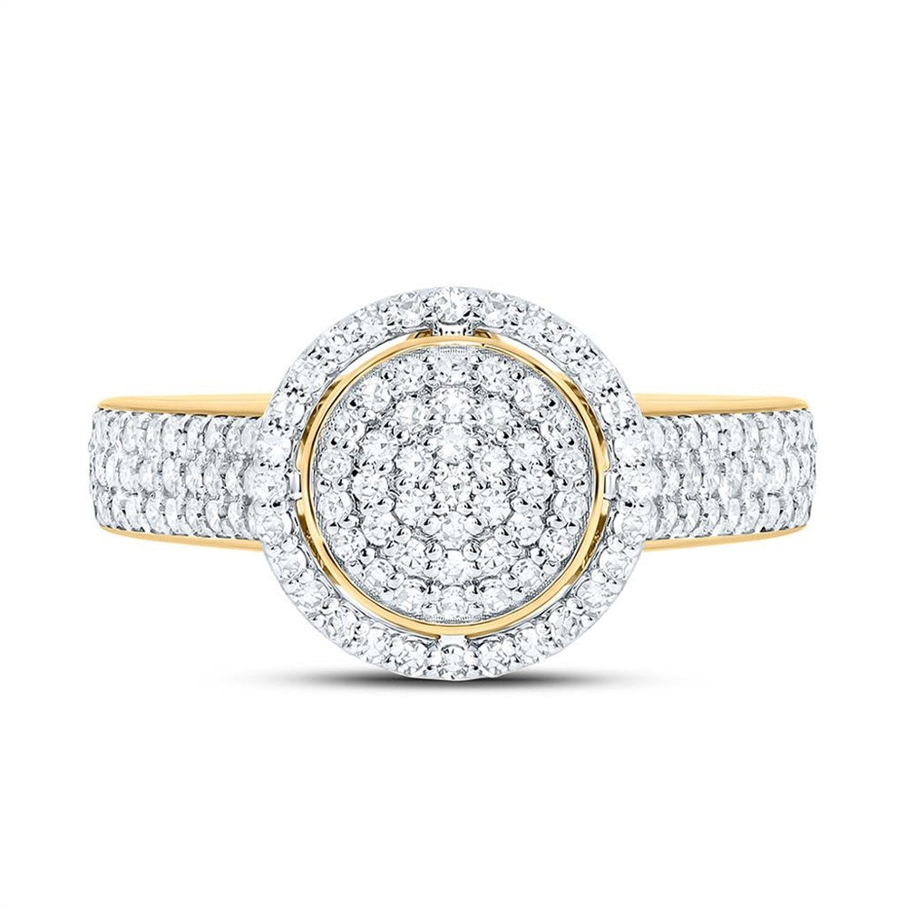 Yellow Gold Round Diamond Ring - 5/8 Carat Total Diamond Weight