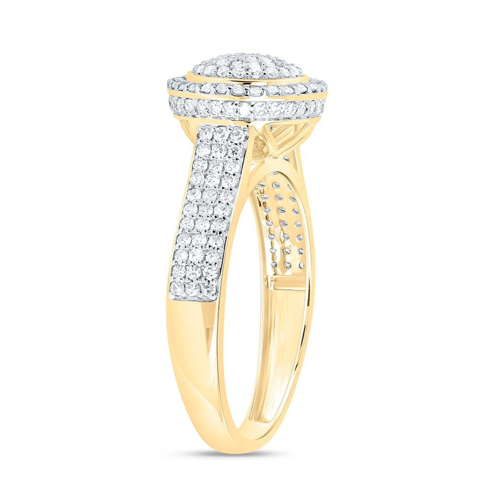 Yellow Gold Round Diamond Ring - 5/8 Carat Total Diamond Weight