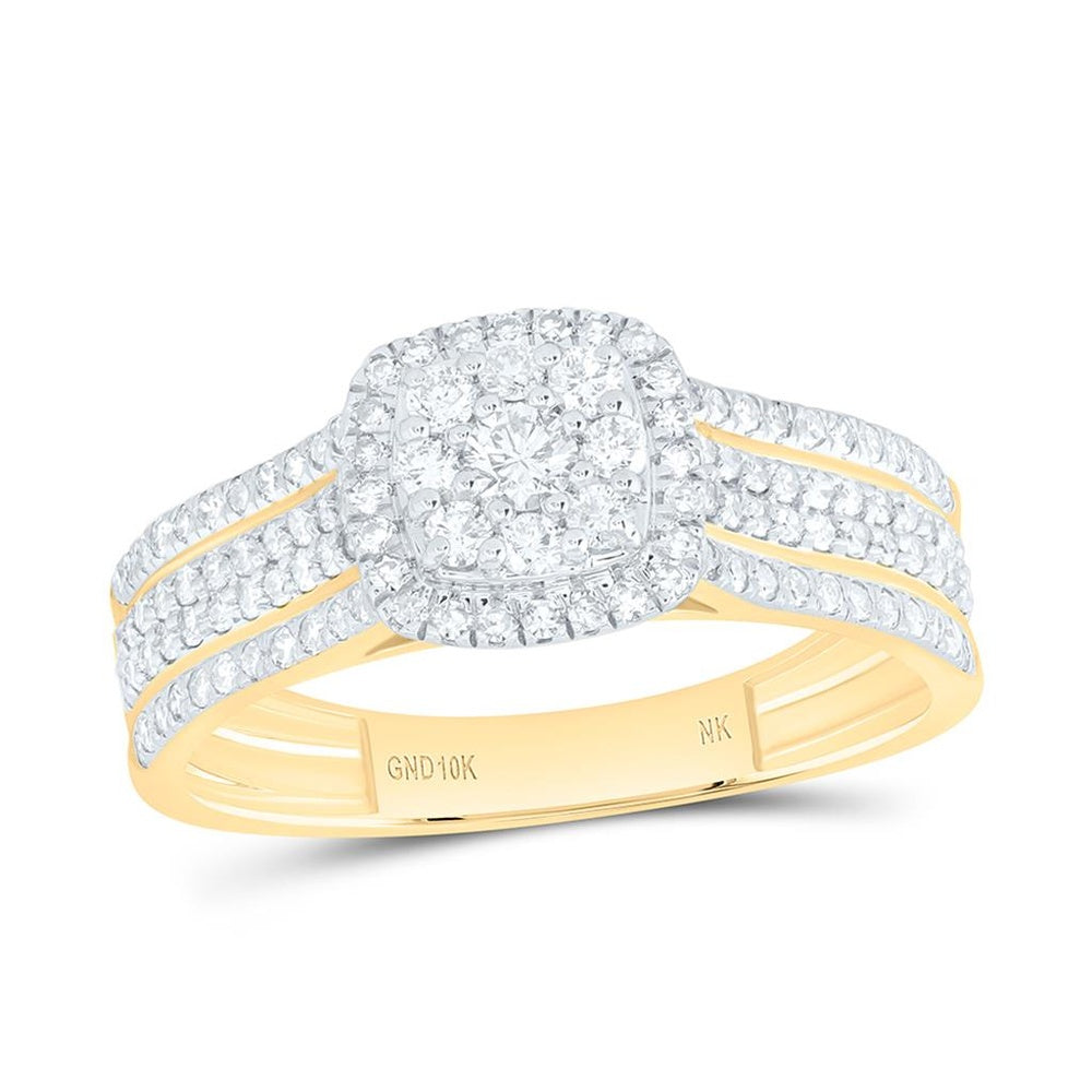 Yellow Gold Round Diamond Ring - 5/8 Carat Total Diamond Weight