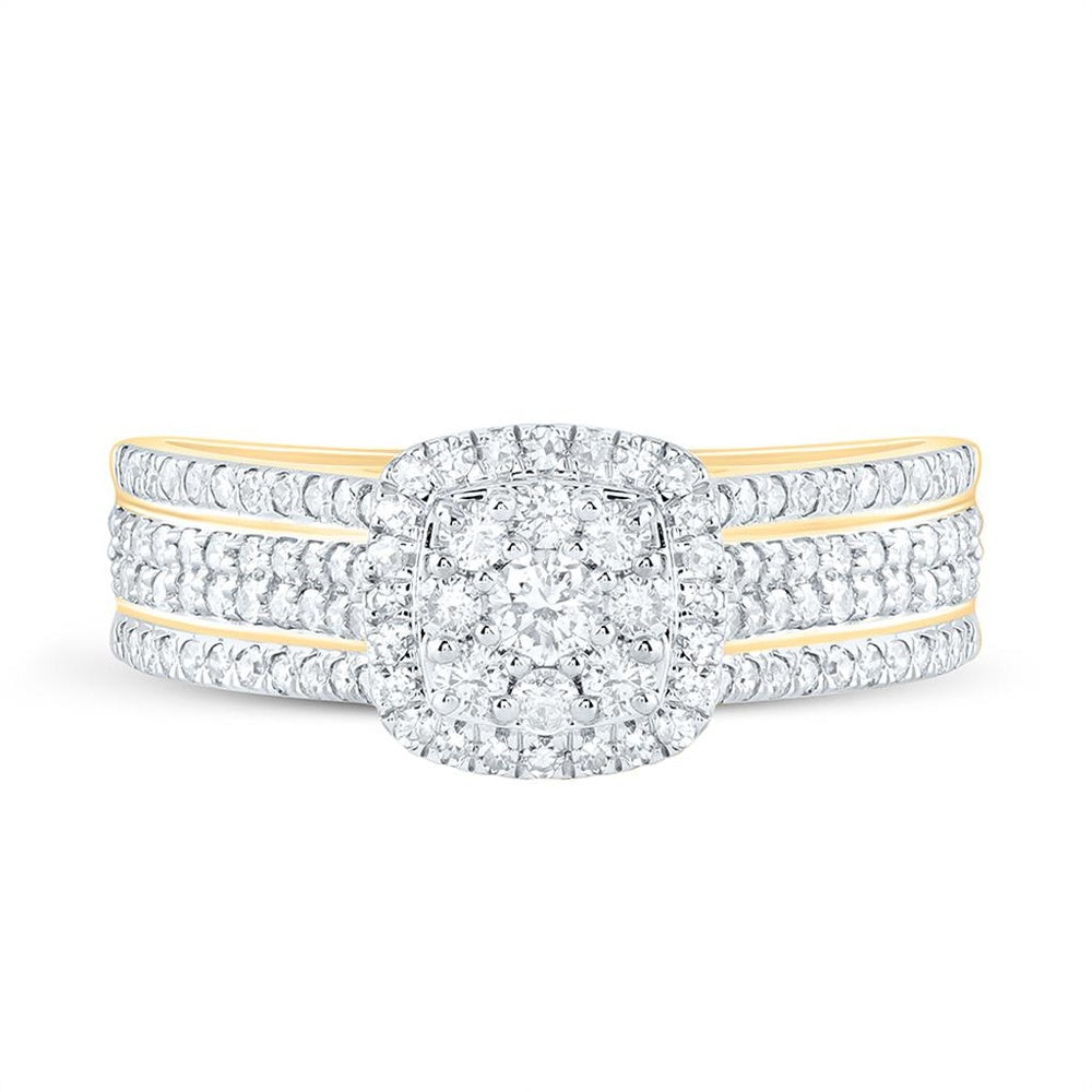 Yellow Gold Round Diamond Ring - 5/8 Carat Total Diamond Weight
