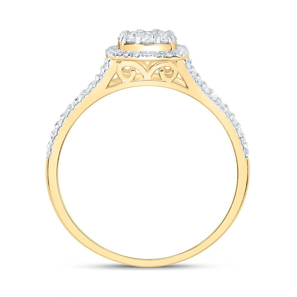 Yellow Gold Round Diamond Ring - 5/8 Carat Total Diamond Weight
