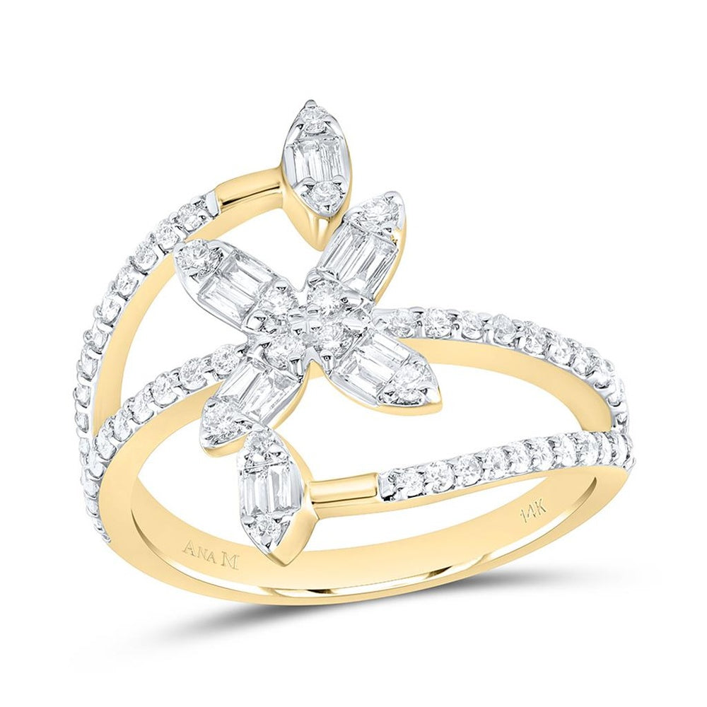 Yellow Gold Round Diamond Ring - 5/8 Carat Total Diamond Weight