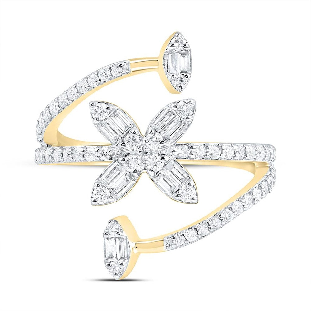 Yellow Gold Round Diamond Ring - 5/8 Carat Total Diamond Weight