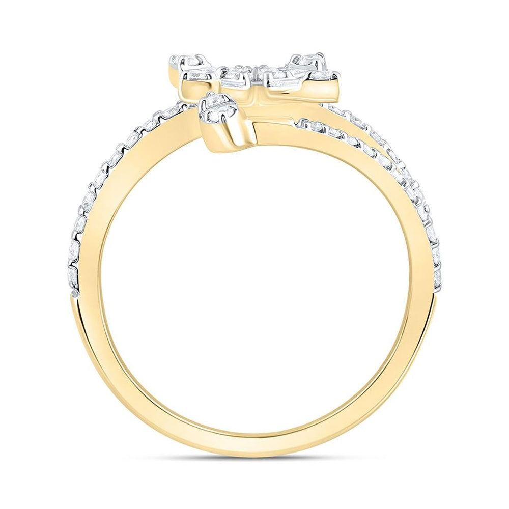 Yellow Gold Round Diamond Ring - 5/8 Carat Total Diamond Weight