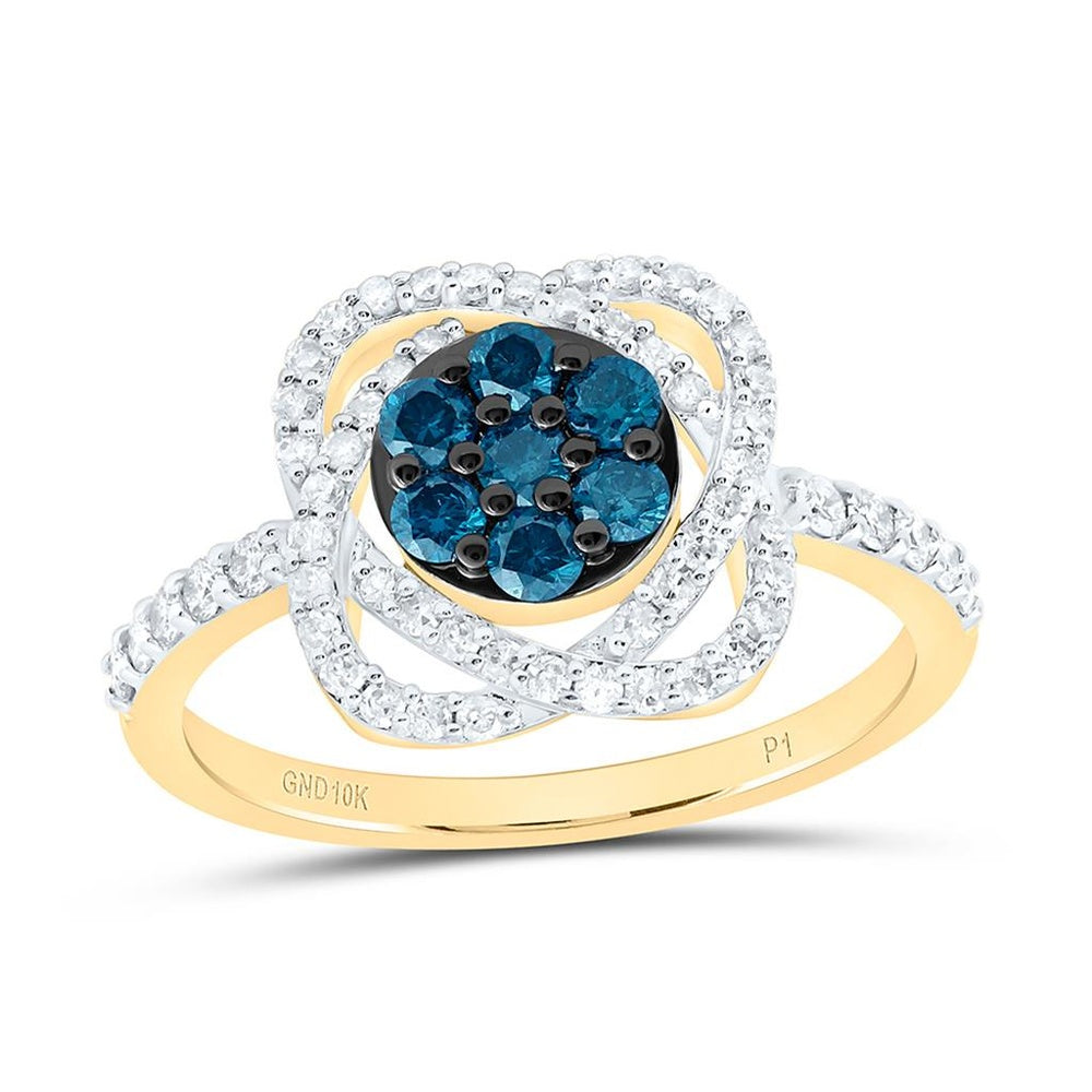 Yellow Gold Round Diamond Ring - 5/8 Carat Total Diamond Weight