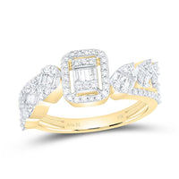 Yellow Gold Round Diamond Ring - 5/8 Carat Total Diamond Weight