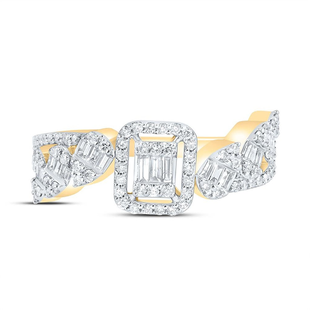 Yellow Gold Round Diamond Ring - 5/8 Carat Total Diamond Weight