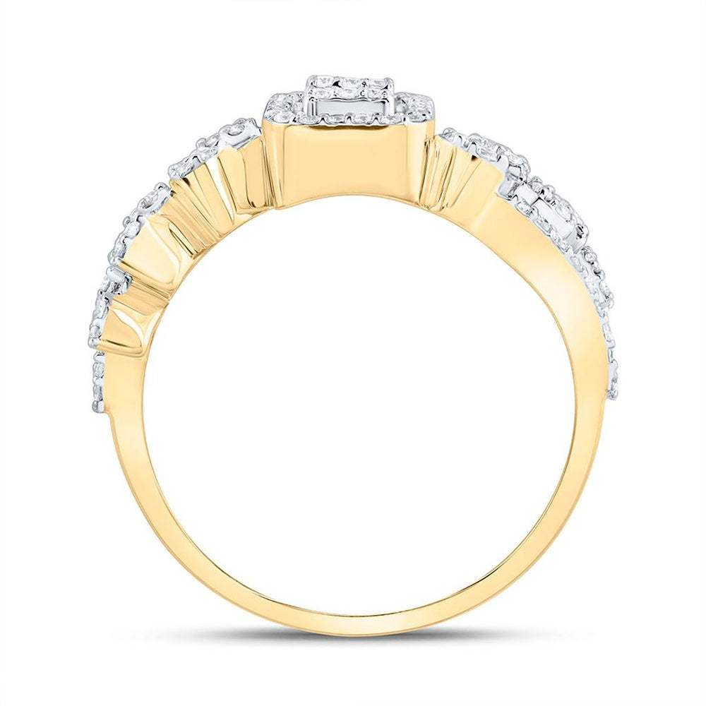 Yellow Gold Round Diamond Ring - 5/8 Carat Total Diamond Weight