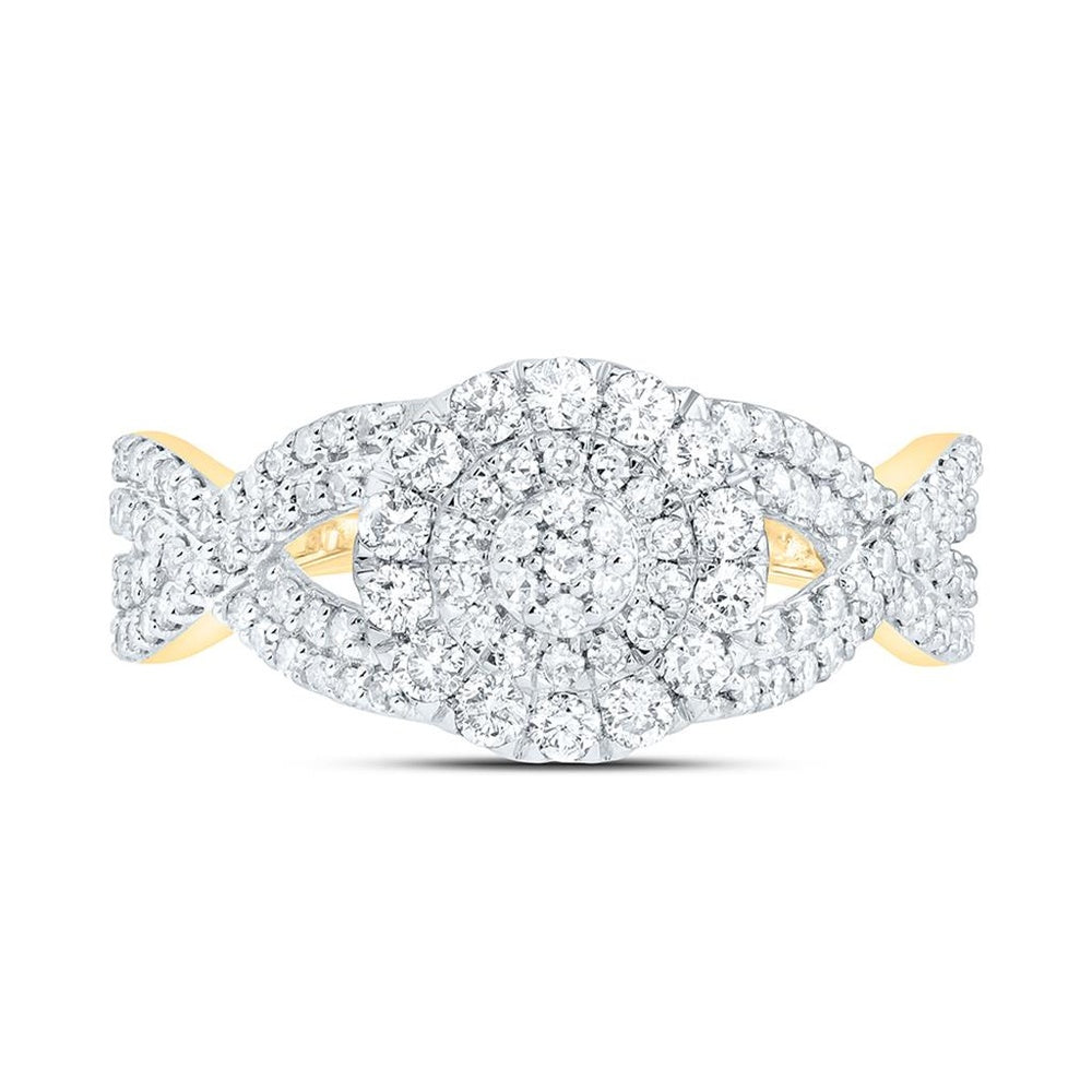 Yellow Gold Round Diamond Ring - 5/8 Carat Total Diamond Weight